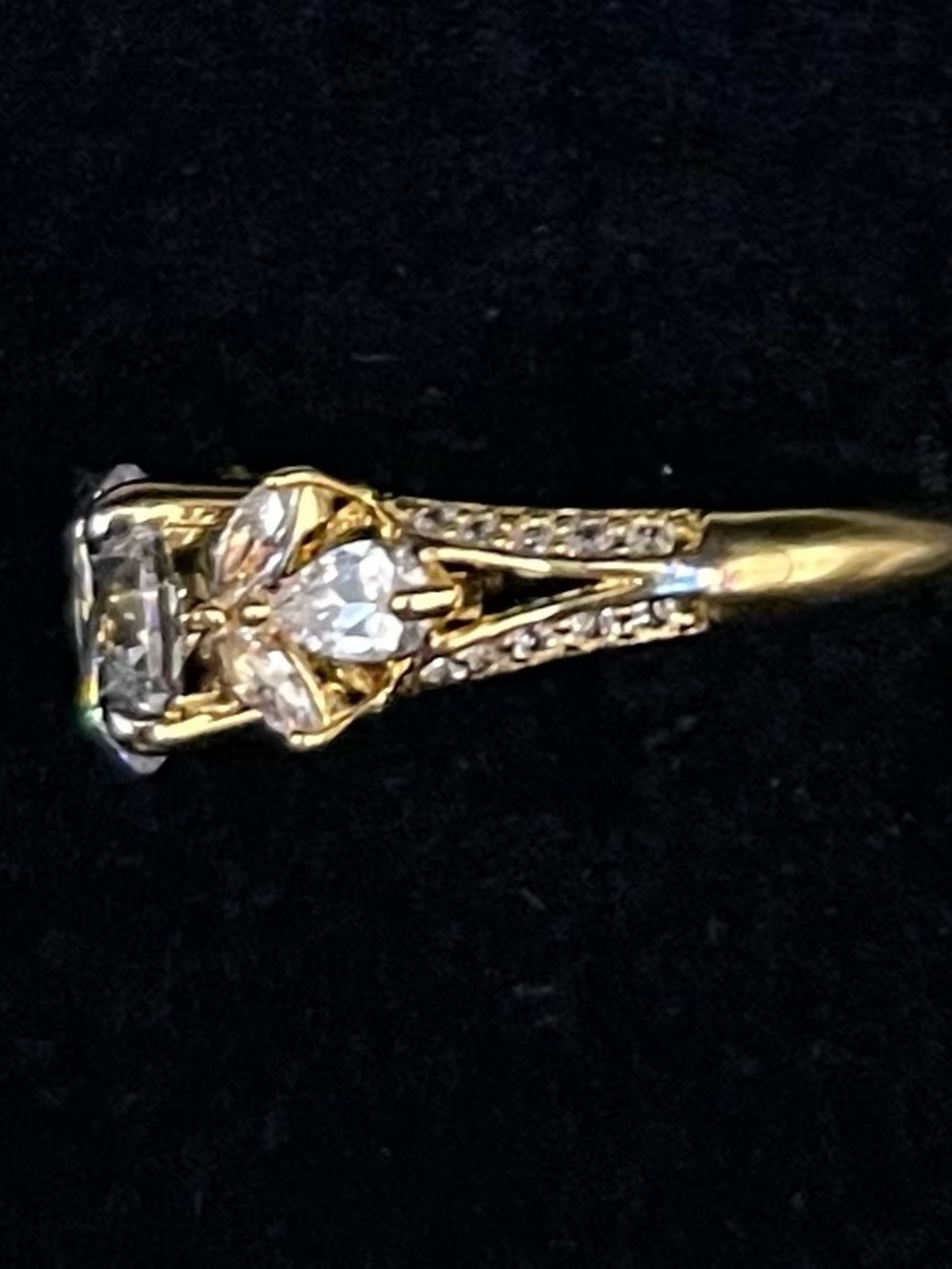 NWT Never Worn Radiance by HSN Absolute .925 SS Gold Vermeil Leaf Cluster Ring - Picture 8 of 10